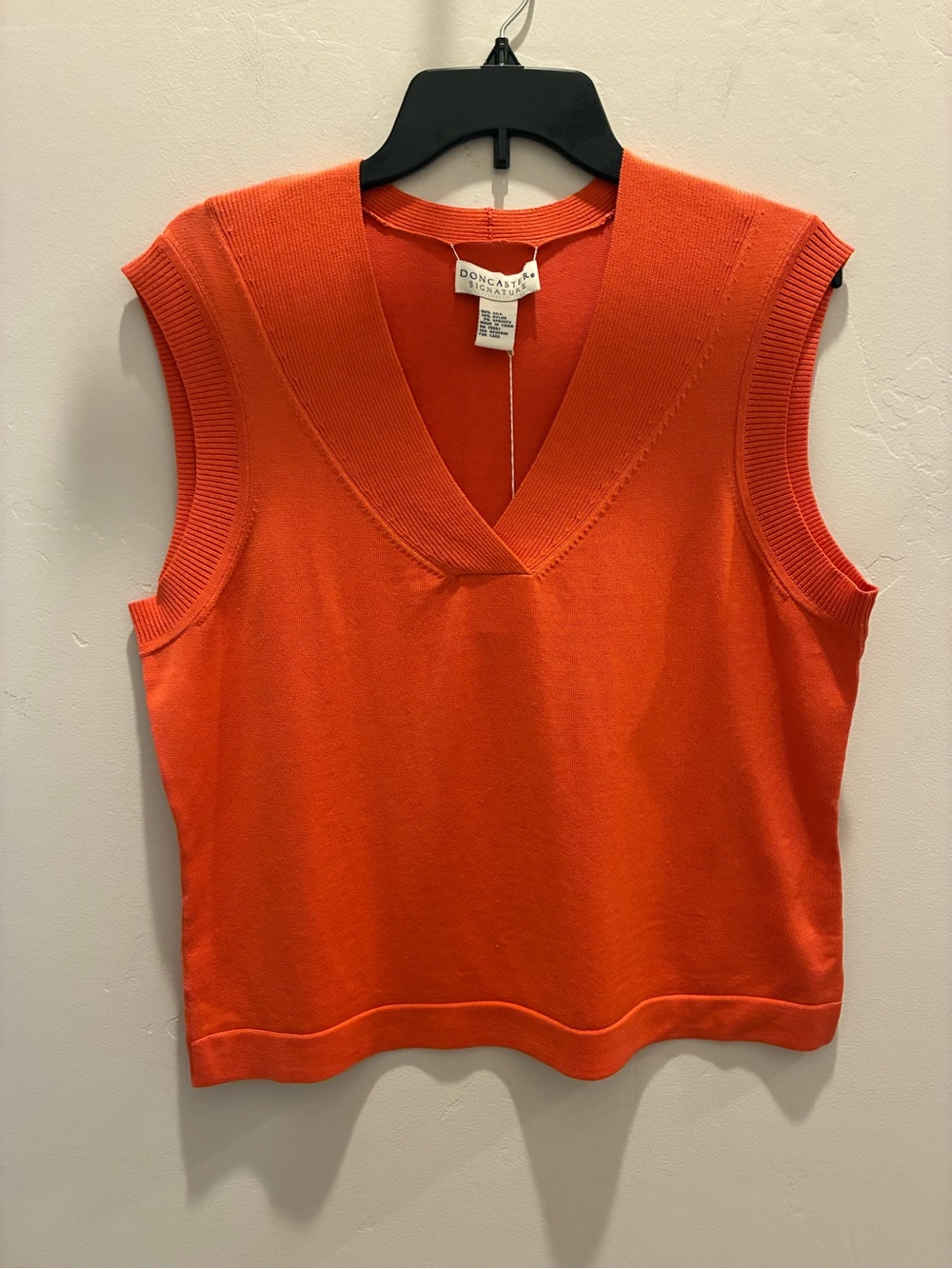 Doncaster Vibrant Orange V-Neck Knit Tank